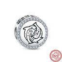 Crown Flowers Heart Silver Bead Charm Elegant Pandora Accessory