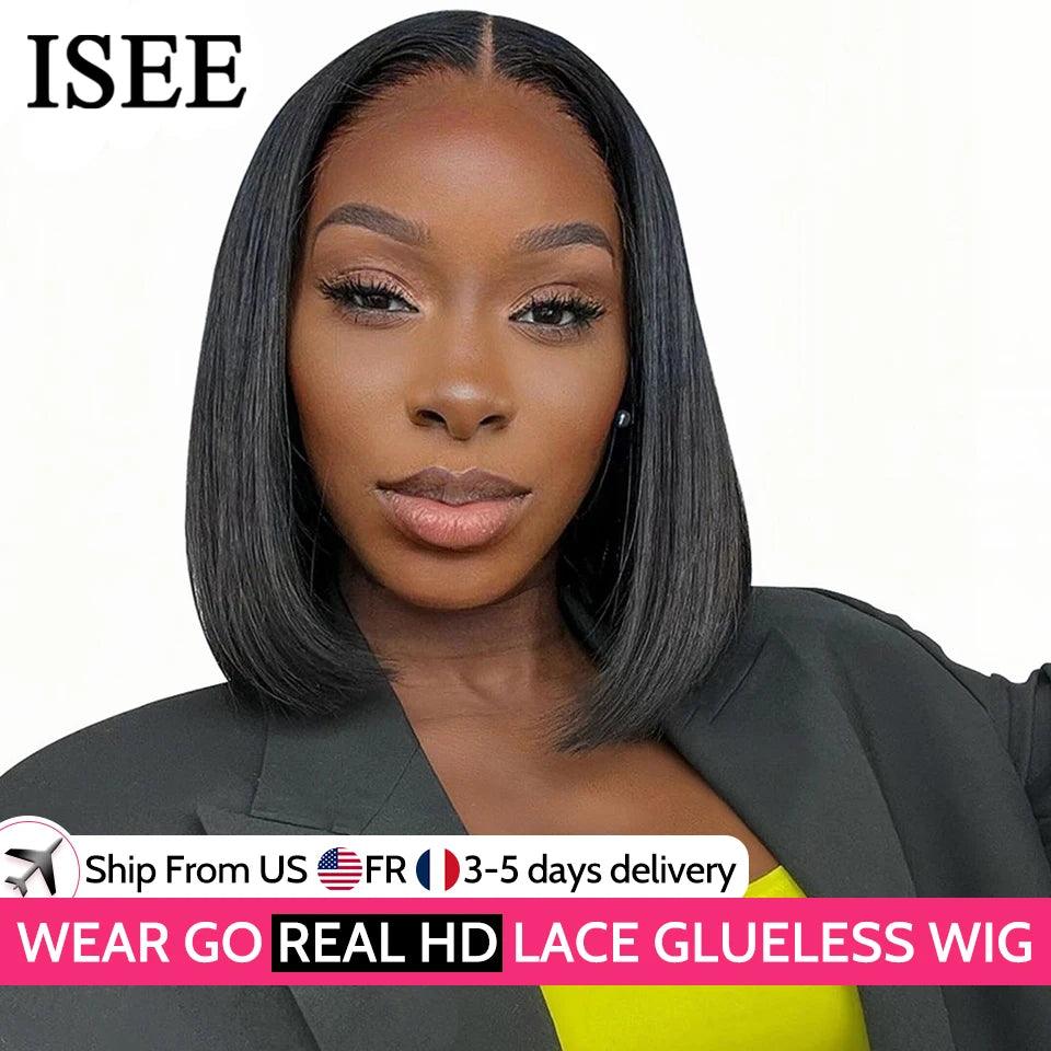Effortless Elegance HD Lace Front Bob Wig - ISEE HAIR Glueless Human Hair Wig  ourlum.com CHINA 8inches 180%