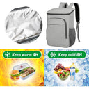 30L Cooler Backpack Leakproof Insulated Lunch Bag Outdoor