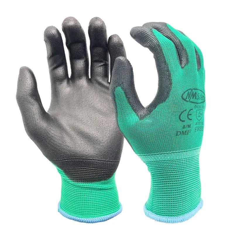 NMSafety Black PU Coated Work Gloves: Industrial Protection Gear  ourlum.com   