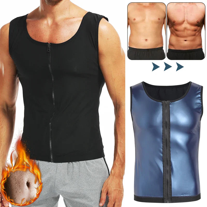 Men's Sauna Vest Waist Trainer for Slimming, Fat Burning, and Enhanced Workouts