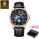 POEDAGAR Starry Sky Chronograph Watch Waterproof Luminous