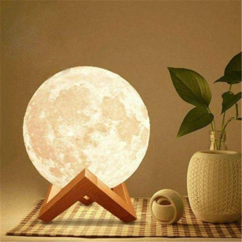 LED Night Light 3D Printing Moon Lamp with Stand 8CM/12CM Battery Powered  Table Lamp Bedroom Decor Starry Moon Light for Kids  ourlum.com   