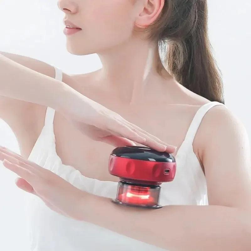 Body Scraping Massage Smart Electric Vacuum Cupping Heating Suction Cup Device Back Neck Arm Massger Beauty Massage Instrument