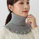 Warm Knitted Fake Collar Women Turtleneck Detachable Neck Scarf