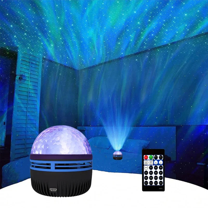 LED Starry Galaxy Projector Night Light Rotating Star Moon Lamp Bedroom Aurora Projector Light Atmosphere Decor Lamps Gift Light  ourlum.com   