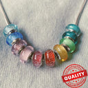 Colorful Heart Murano Glass Charm - Sterling Silver Pandora Jewelry Piece  ourlum.com   