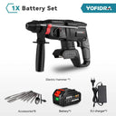 Yofidra 26mm Brushless Electric Hammer Electric Pick Impact Drill Multi-function Cordless Rotary Tool For Makita 18V Battery  ourlum.com 1Xbattery option 4 brazil 