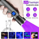 395nm UV Flashlight: Enhanced Detection & Zoomable USB Rechargeable  ourlum.com   