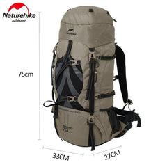 70L Waterproof Naturehike Mountaineering Backpack for Men and Women - Ultimate Outdoor Hiking Rucksack with Large Capacity