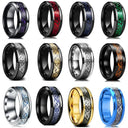 Classic 8mm Black Tungsten Wedding Celtic Dragon Ring Band