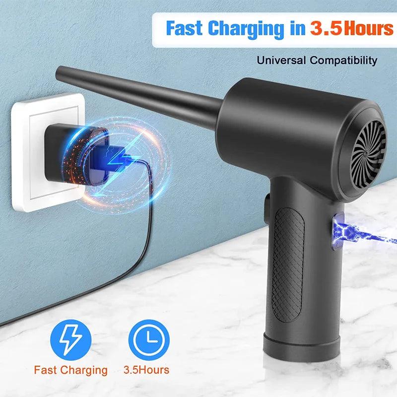 Compressed Air Duster For Computer Keyboard PC Car Clean 51000 RPM USB Charging Portable Electric Dedusting Wireless Air Blower  ourlum.com   