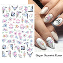 Butterfly and Fruit Nail Sticker Set with 5D Floral Designs