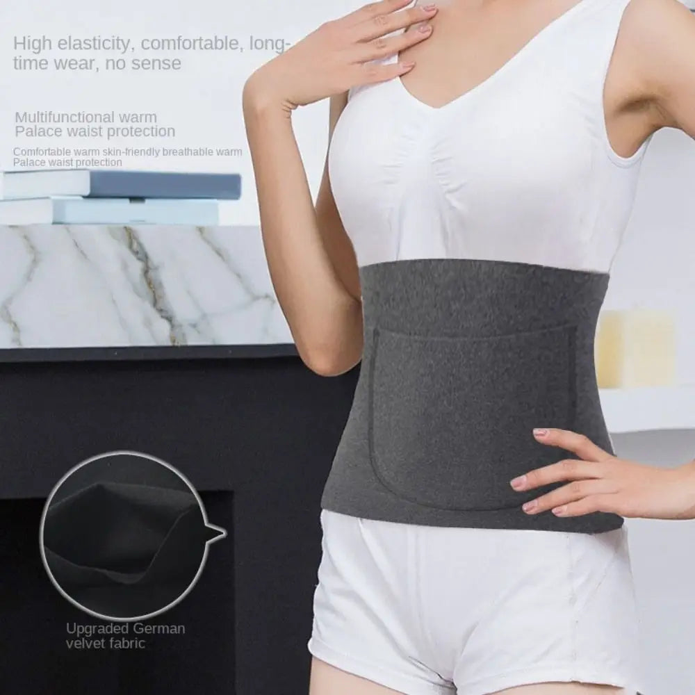 Warm Stomach Slim Body Shaper with Double Pocket Elastic Belt for Comfort & Style