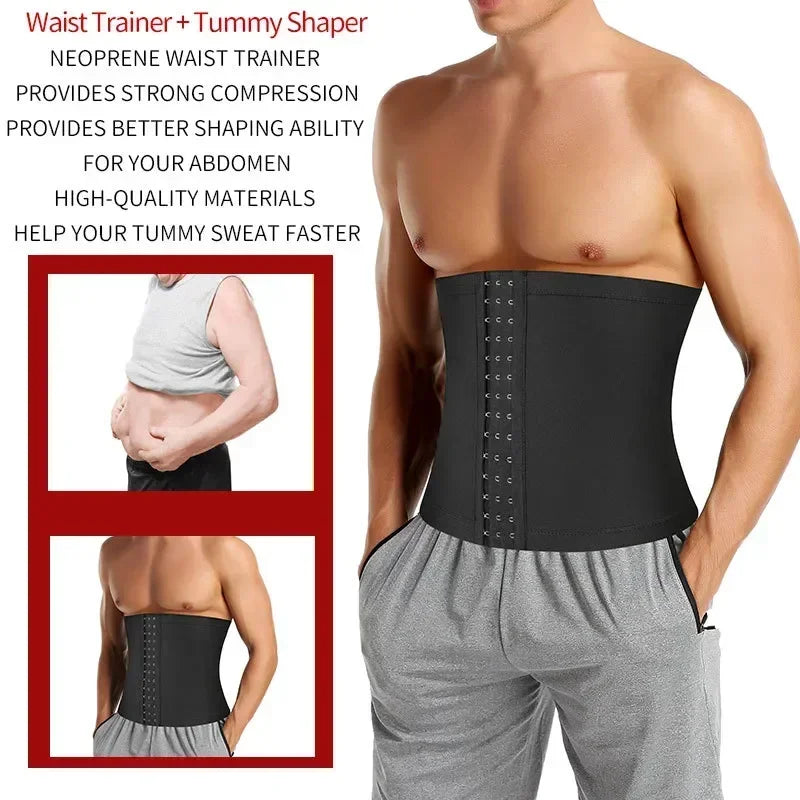 Men's Sauna Waist Trainer Corset Shaper for Fat Burning & Tummy Control Gym Wear