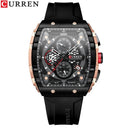 CURREN Chronograph Square Dial Men's Wristwatch: Luxury Waterproof Timepiece  ourlum.com black CHINA 