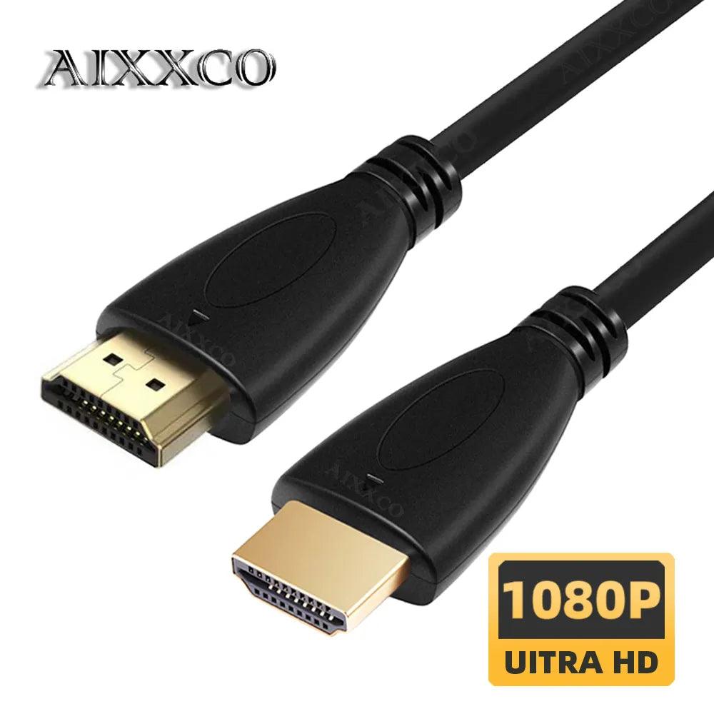 AIXXCO Gold Plated HDMI Cable: Premium 1080p 3D Video Quality  ourlum.com 1M  