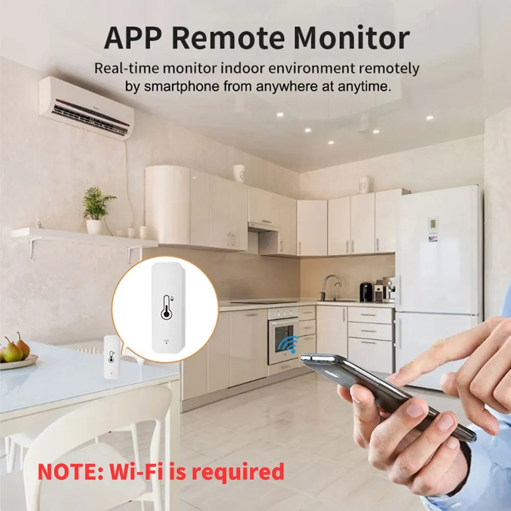 Smart Home Temperature Humidity Sensor: Remote Monitoring, Voice Control, Wi-Fi  ourlum.com   