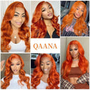 Ginger Orange Body Wave Lace Frontal Human Hair Wig 13x4