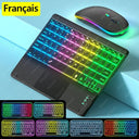 Bluetooth Touchpad Keyboard: RGB Backlit for  Pad SEO: Rainbow Gradient LED Light, 7 Colors, 2 Light Modes, Long Battery Life  ourlum.com EN French Black United State 