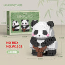 Kawaii Panda Micro Building Block Animals Toy: Creative DIY Assembled Bricks, Christmas Gift  ourlum.com W1103(Easy version)  