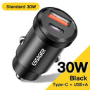 Essager USB Car Charger: Fast Charge for iPhone Samsung  ourlum.com Black A TO C  