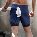 Realxizi Men's 2-In-1 Compression Running Shorts: Upgrade Performance!  ourlum.com Navyblue XXL(80-90kg) 