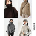 CHIC VEN Cozy Korean Knit Turtleneck Sweater for Women - Stylish Winter Pullover Top 2022  ourlum.com   