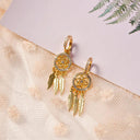 Feather Dangle Earrings Gold Zircon Jewelry for Women Shine Bright