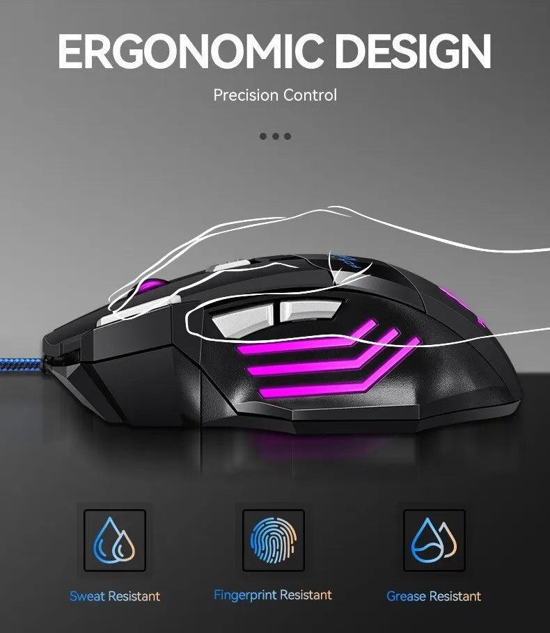 Hyperspeed RGB Gaming Mouse: Ultimate Precision & Ergonomic Design  ourlum.com   