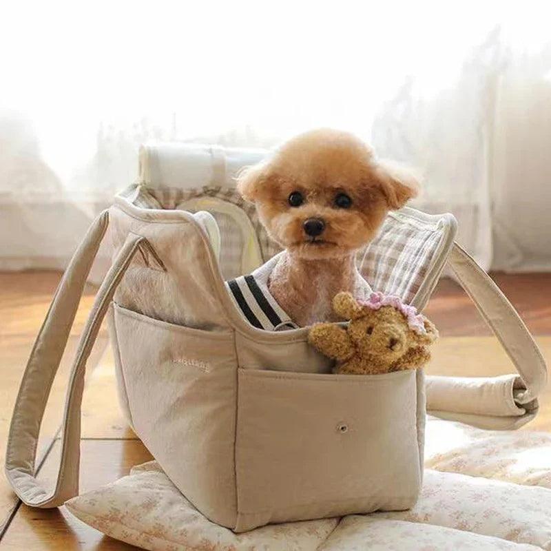 Puppy Dog Bag: Stylish One-Shoulder Breathable Pet Carrier  ourlum.com   