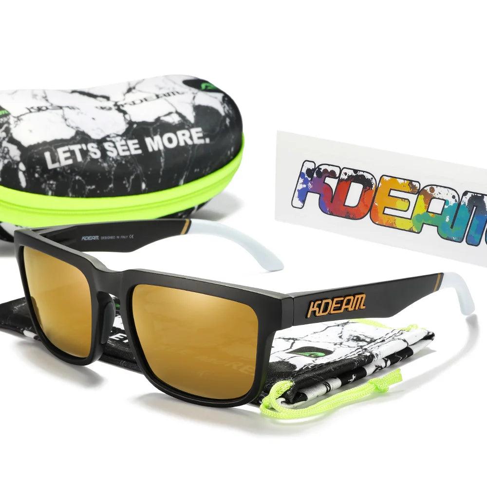 KDEAM Unisex Polarized Sunglasses - Stylish Square Design for Outdoor Adventures and UV Protection