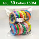 3D Pen Filament Kit: Colorful 1.75mm PLA ABS PCL Plastic Set  ourlum.com ABS 30Colors 150m  