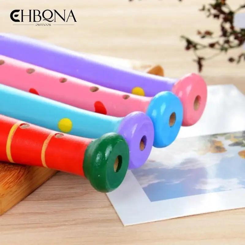 Cartoon Short Flute Sound Kid Woodwind Musical Instrument Type 6-Holes Recorder Wooden Flute Musical Instruments Kids Toys