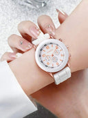 Luxury Women's Silicone Strap Quartz Watch Elegant Timepiece