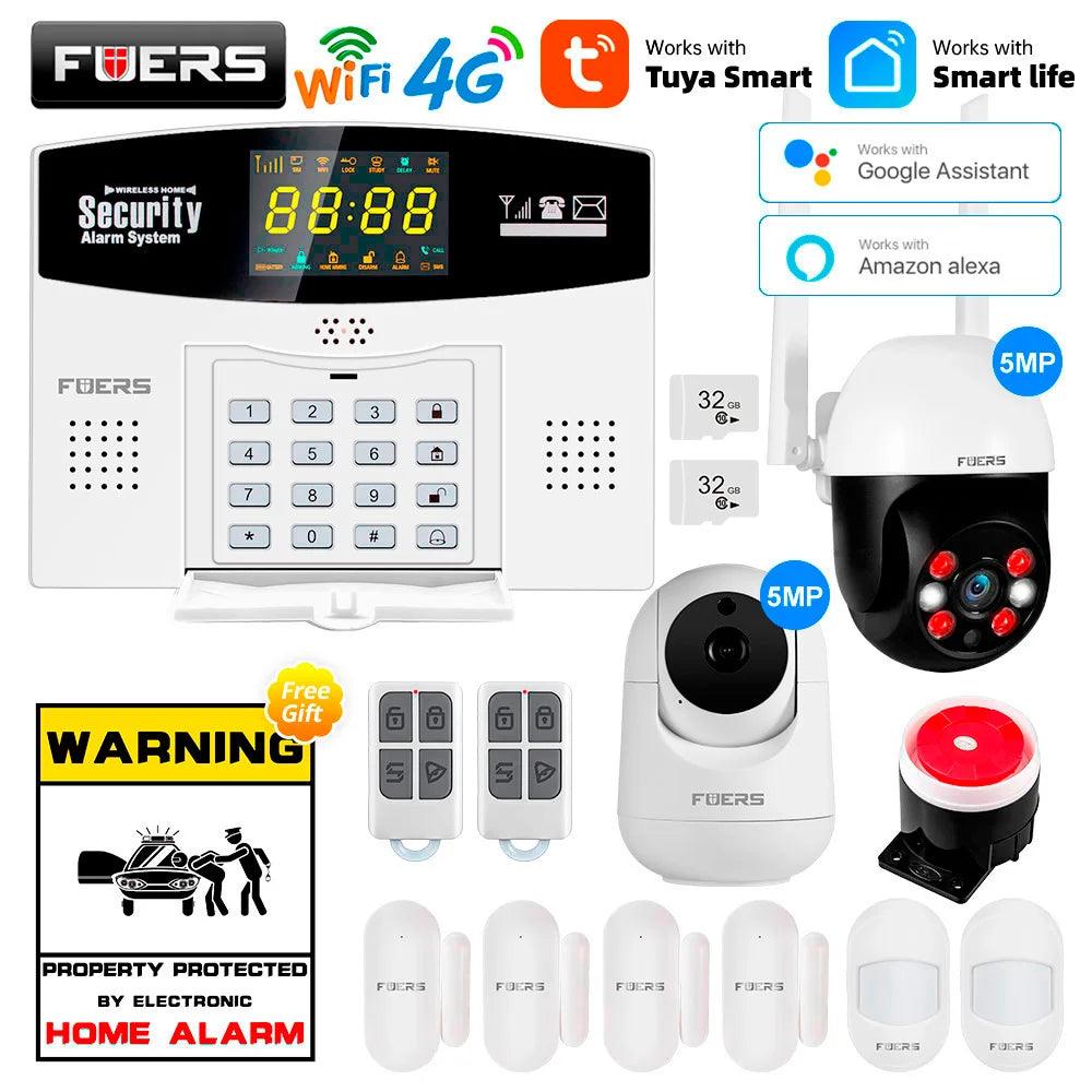 Fuers Smart Alarm System: Enhanced Security with Remote Access  ourlum.com W214 WiFi 4G Kit 4 CHINA 