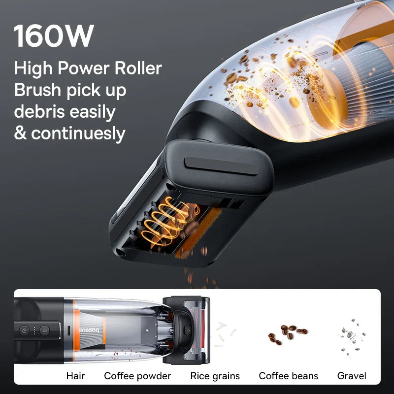 Baseus Pet Hair Car Vacuum Cleaner: Powerful Cordless Auto Vacuum with LED Light  ourlum.com   