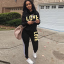 2 Piece Set Women Outfit LOVE Letter Print Tracksuit Plus Size