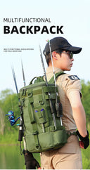 Multifunctional Fishing Backpack Tackle Bag with Rod Holders