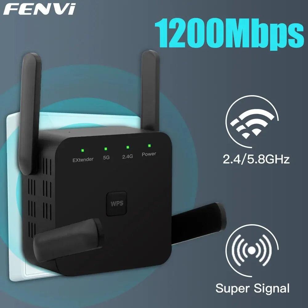 Ultimate 5Ghz AC1200 Dual-Band WiFi Repeater Router - High-Speed Signal Booster for Seamless Connectivity  ourlum.com European standard  