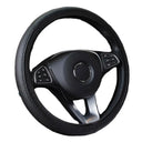 Black Automobile Steering Wheel Cover Dynamic Fiber Leather