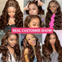 Chocolate Brown Brazilian Human Hair Lace Front Wig 22 Inch