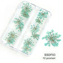 12/18Pcs/box 3D Dried Flowers Nail Art Decorations Dry Floral Bloom Stickers DIY Manicure Charms Designs For Nails Accessories  ourlum.com SSDF03  