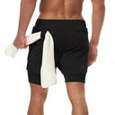 Realxizi Men's 2-In-1 Compression Running Shorts: Upgrade Performance!  ourlum.com Black L(60-70kg) 