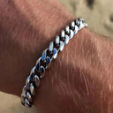 Chunky Stainless Steel Curb Chain Bracelet Men's Jewelry