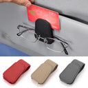 Car Sun Visor Sunglasses Organizer - Stylish PU Leather Holder