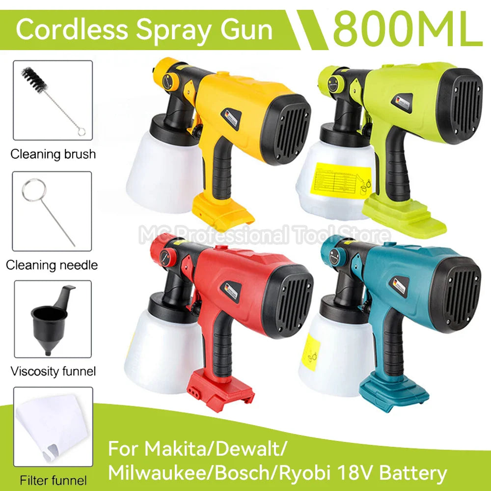 High-Efficiency Cordless Electric Paint Sprayer Compatible with Major Brands