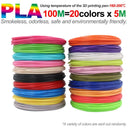 3D Pen Printing Filament: Safe, Odorless Refill for Kids - Variety of Colors  ourlum.com 20 Colors 100M PLA  