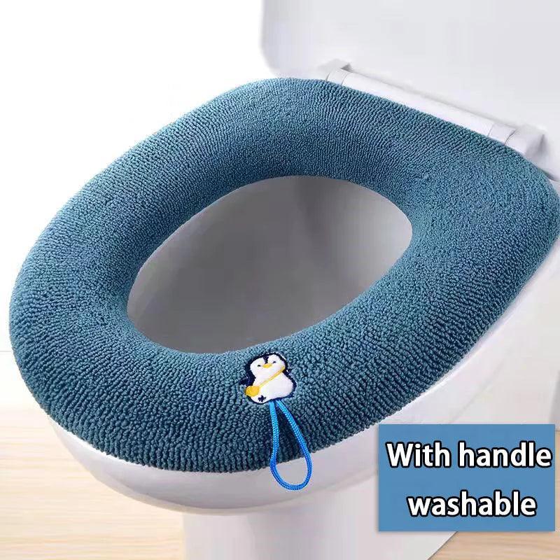 Winter Warmth Toilet Seat Cover Set - Soft & Antibacterial Bidet Cover Kit  ourlum.com   