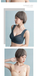 Traceless Summer Ice Silk Underwear Women Gather Anti-sagging Bra